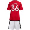 Maillot de Supporter Manchester United Elanga 36 Domicile 2023-24 Pour Enfant